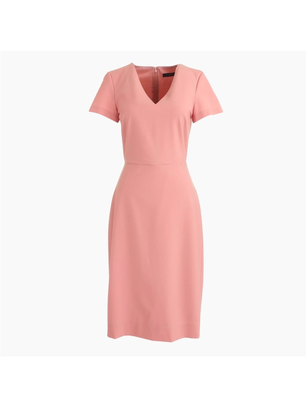 J. Crew Italian Stretch Wool V-Neck Cap Sleeve Sheath Dress Blush Pink 8